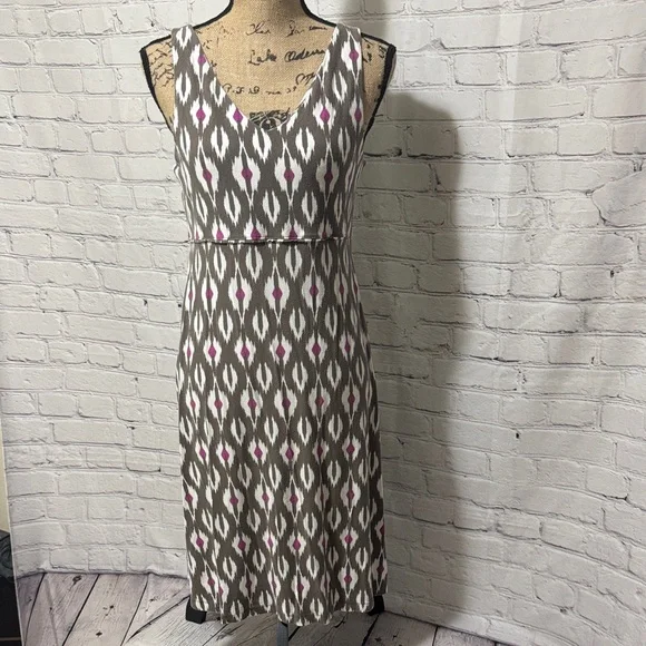 Athleta Brown and Pink Patterned Midi Dress - Picture 1 of 8